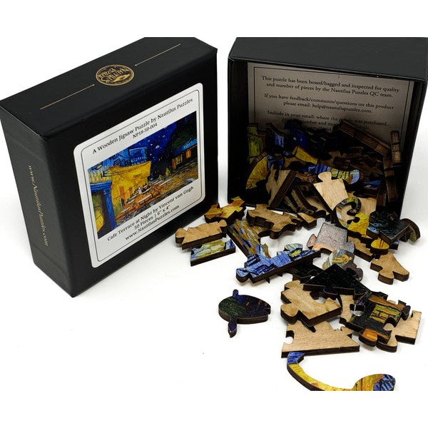 Cafe Terrace At Night, Detail by Vincent Van Gogh (50 Pieces) Mini Wooden Jigsaw Puzzle) UK