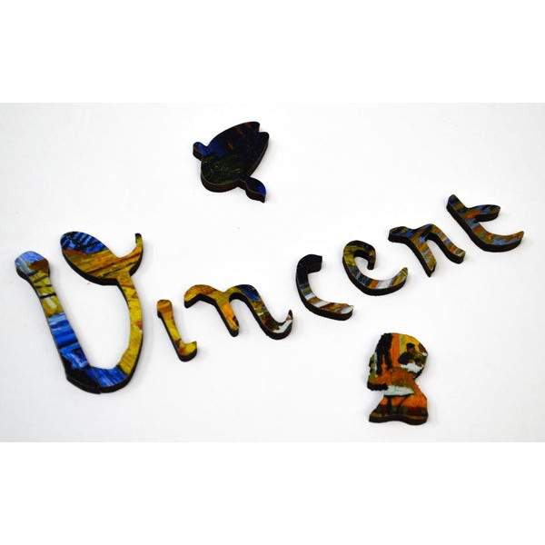 Cafe Terrace At Night, Detail by Vincent Van Gogh (50 Pieces) Mini Wooden Jigsaw Puzzle) UK