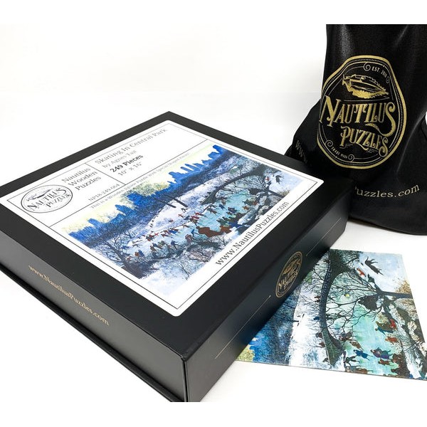 Skating In Central Park (249 Piece Wooden Christmas Puzzle) UK