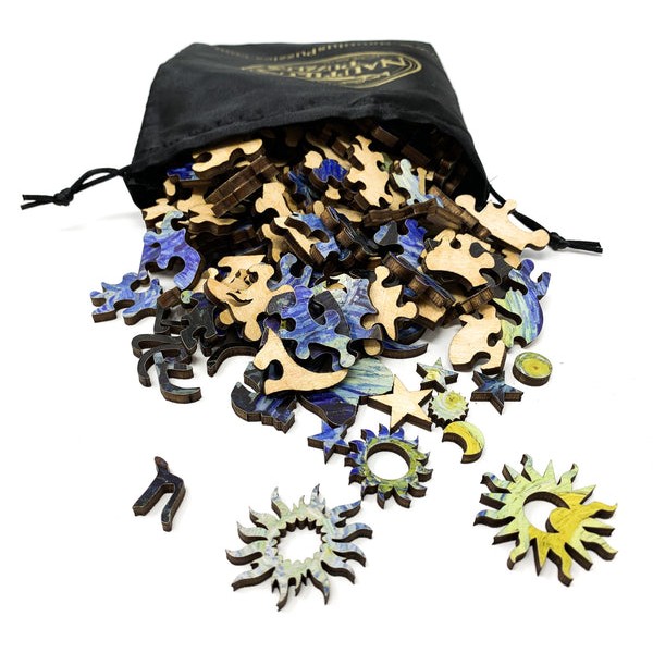 Starry Night by Vincent Van Gogh (211 Piece Wooden Jigsaw Puzzle) UK