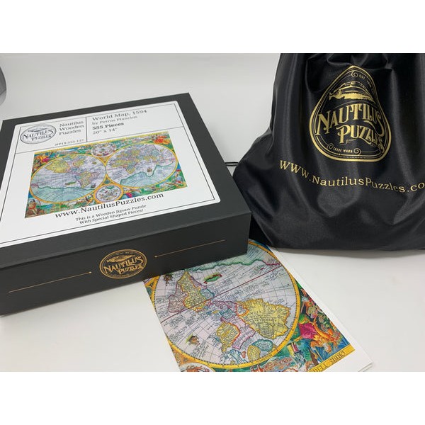 World Map, 1594 (555 Piece Wooden Jigsaw Puzzle) UK