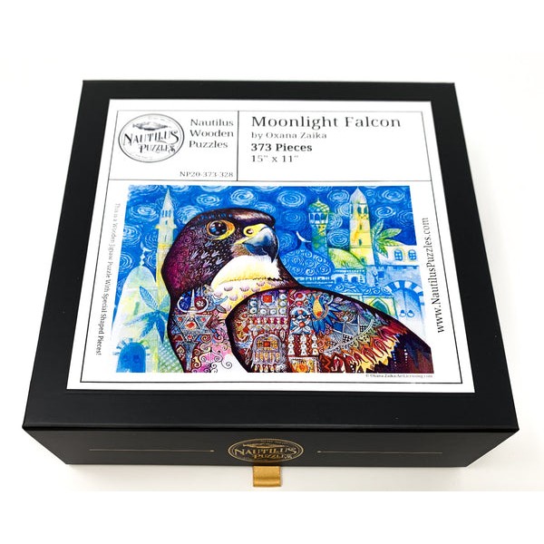 Moonlight Falcon (373 Piece Wooden Jigsaw Puzzle) UK