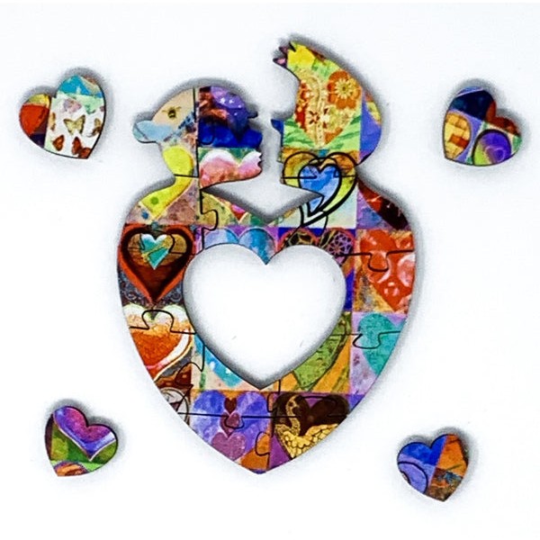 Hearts (59 Piece Mini Wooden Jigsaw Puzzle) UK