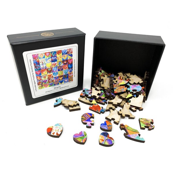 Hearts (59 Piece Mini Wooden Jigsaw Puzzle) UK