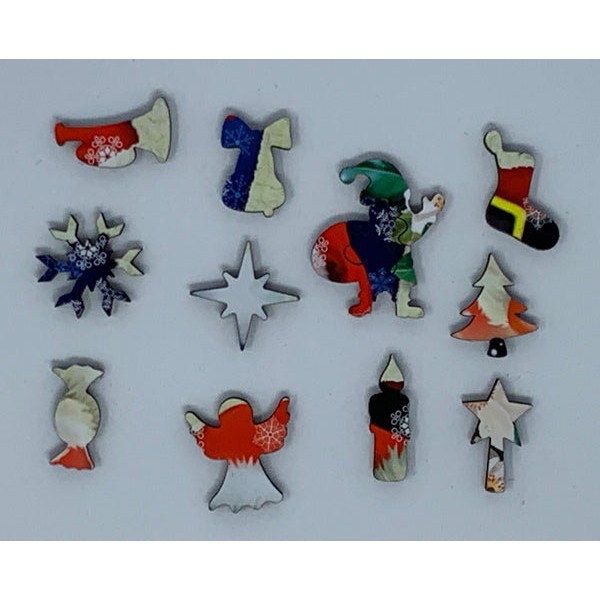 Holly Jolly Santa (50 Piece Mini Christmas Wooden Jigsaw Puzzle) UK