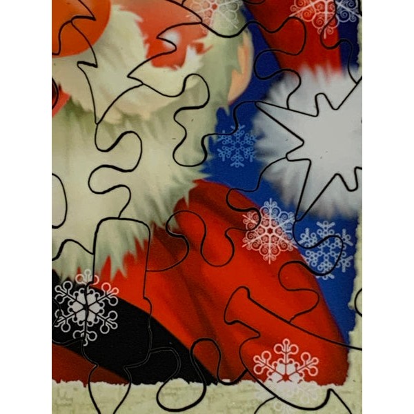 Holly Jolly Santa (50 Piece Mini Christmas Wooden Jigsaw Puzzle) UK