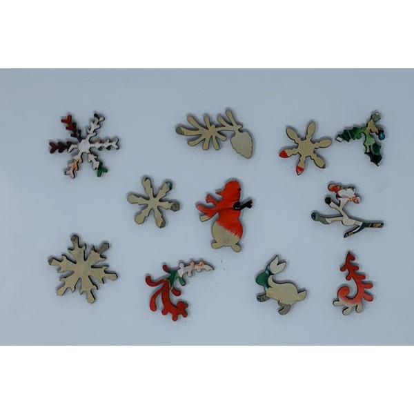 Cardinal Greetings (50 Piece Mini Christmas Wooden Jigsaw Puzzle) UK