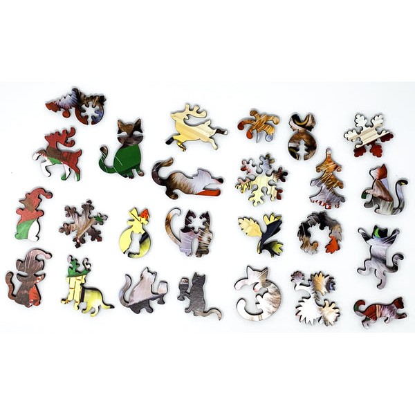 Crazy Christmas Cats - 261 Piece Christmas Wooden Jigsaw Puzzle UK