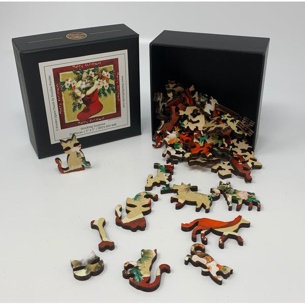 Stocking Surprise (55 Piece Mini Christmas Wooden Jigsaw Puzzle) UK