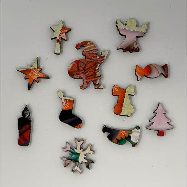 Holly Jolly Snowman (50 Piece Mini Wooden Jigsaw Puzzle) UK