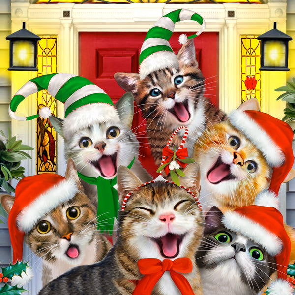 Crazy Christmas Cats (55 Piece Mini Christmas Wooden Jigsaw Puzzle) UK
