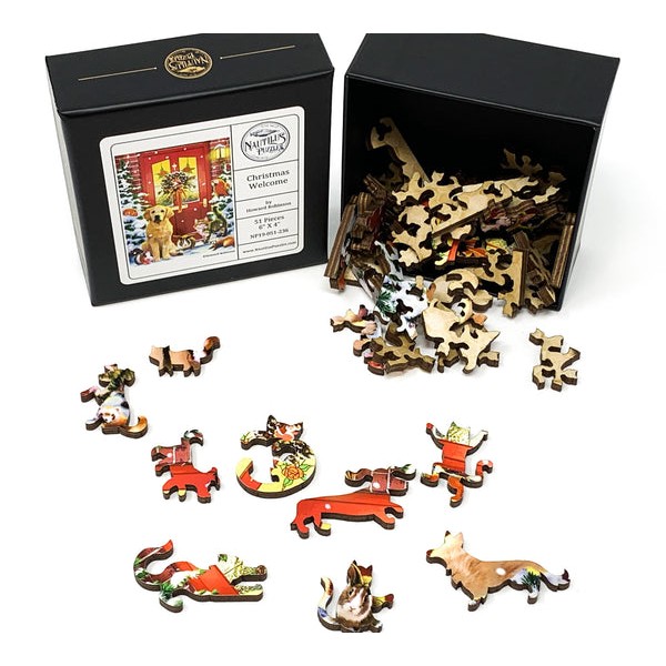 Christmas Welcome (51 Piece Mini Christmas Wooden Jigsaw Puzzle) UK