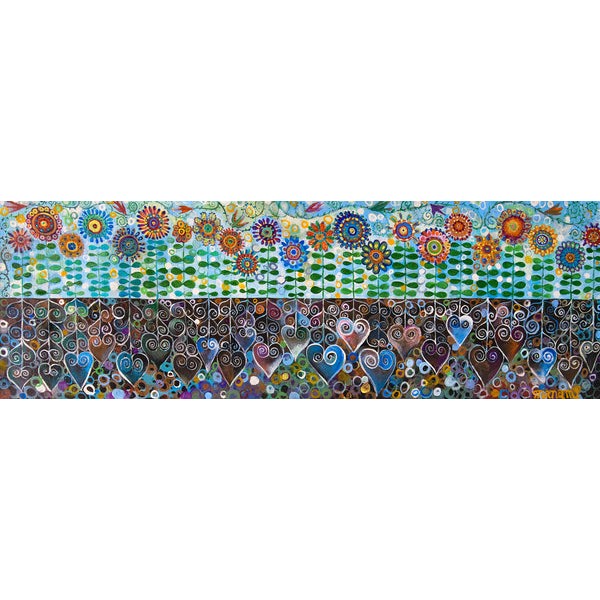 Flower Garden Blues (132 Piece Wooden Jigsaw Puzzle) UK