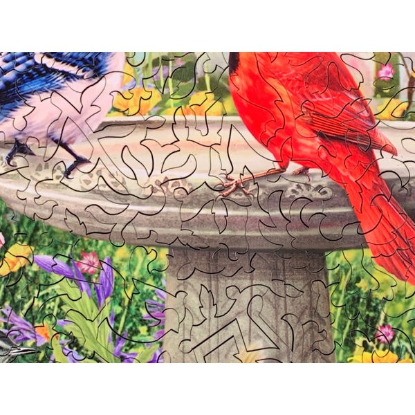 Birds at the Fountain (356 Piece Wooden Jigsaw Puzzle) UK
