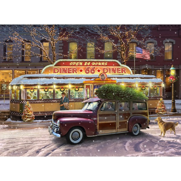Christmas on Route 66 (318 Piece Christmas Wooden Jigsaw Puzzle) UK