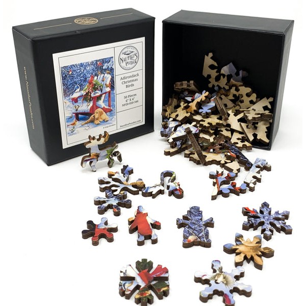 Adirondack Christmas Birds (50 Piece Mini Christmas Wooden Puzzle ) UK