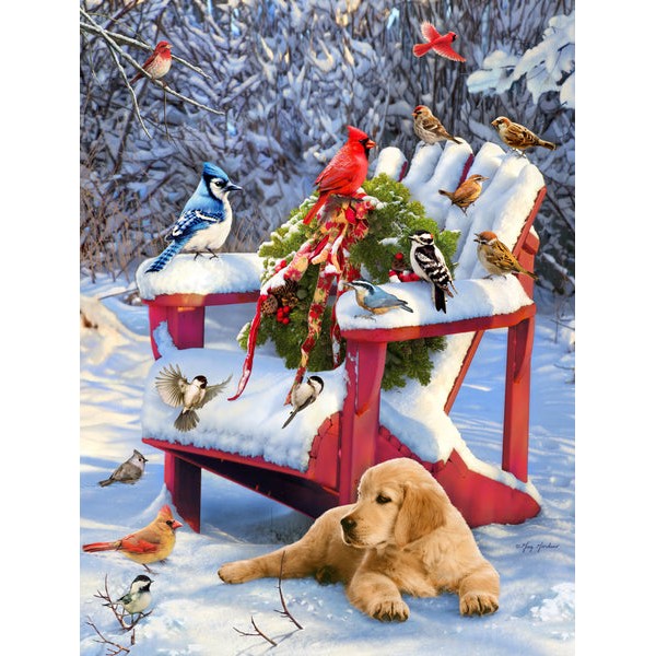 Adirondack Christmas Birds (50 Piece Mini Christmas Wooden Puzzle ) UK