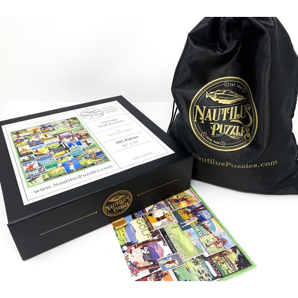 Vintage Golf Posters (501 Piece Wooden Jigsaw Puzzle) UK