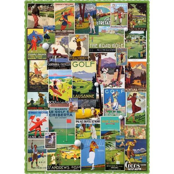 Vintage Golf Posters (501 Piece Wooden Jigsaw Puzzle) UK