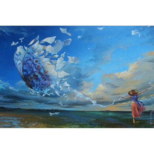 The Butterfly Effect by Anastasiya Markovich (77 Pieces) Mini Wooden Jigsaw Puzzle UK