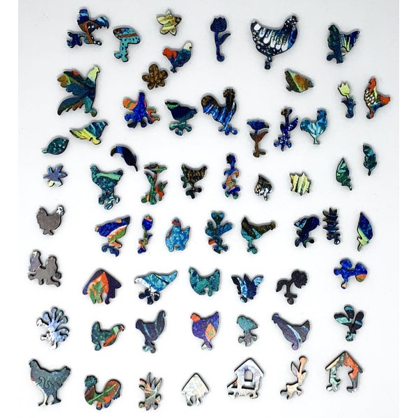 Curious Chickens (349 Piece Shaped Wooden Jigsaw Puzzle) UK