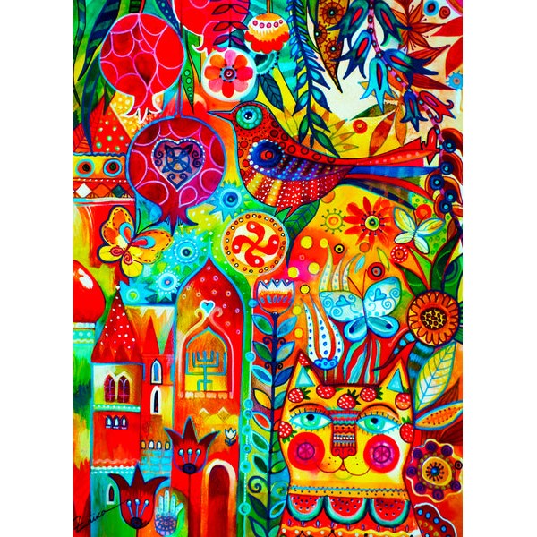 Summer Cat (533 Piece Wooden Jigsaw Puzzle) UK