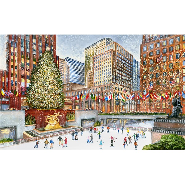 Ice Skaters at Rockefeller Center (249 Piece Wooden Christmas Puzzle) UK