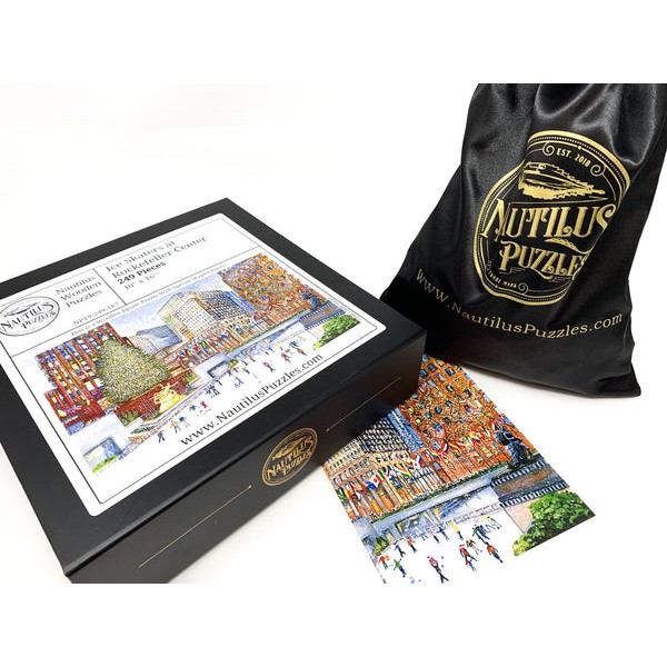 Ice Skaters at Rockefeller Center (249 Piece Wooden Christmas Puzzle) UK