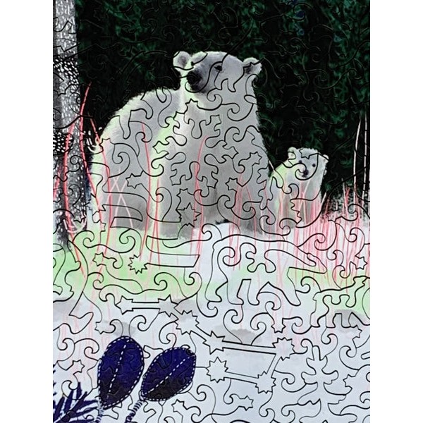 Alaskan Polar Bears - 351 Piece Wooden Jigsaw Puzzle UK