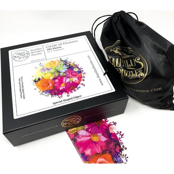 Circle of Flowers (392 Piece Shaped Flower Wooden Jigsaw Puzzle) UK