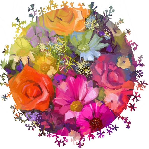 Circle of Flowers (392 Piece Shaped Flower Wooden Jigsaw Puzzle) UK