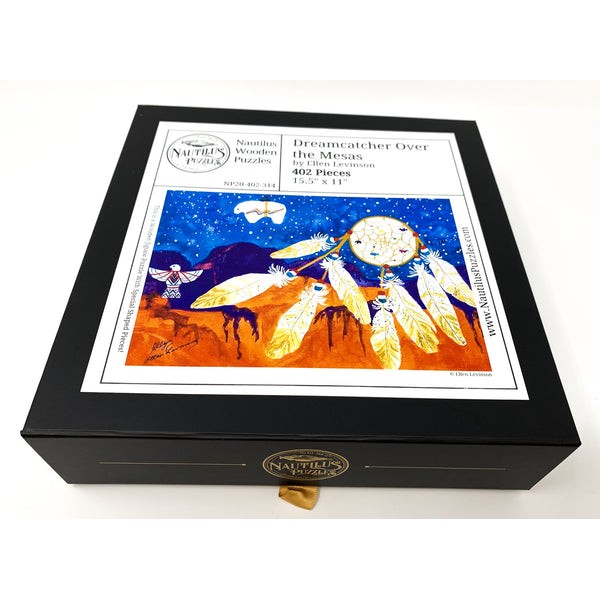 Dreamcatcher Over the Mesas - 402 Piece Wooden Jigsaw Puzzle UK