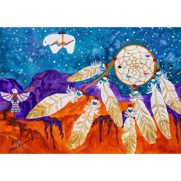 Dreamcatcher Over the Mesas - 402 Piece Wooden Jigsaw Puzzle UK