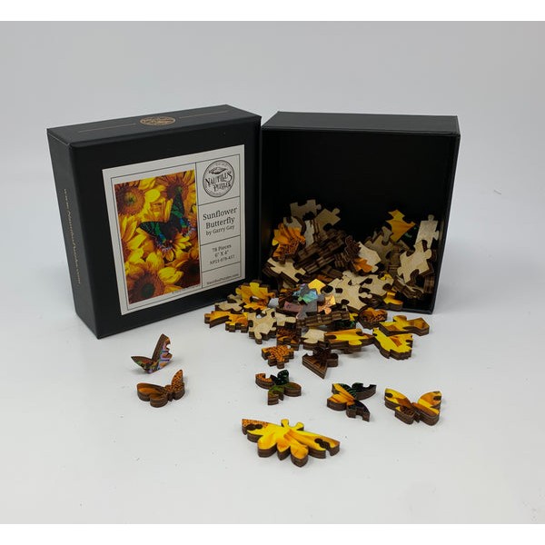 Sunflower Butterfly (78 Pieces) Mini Wooden Butterfly Puzzle UK