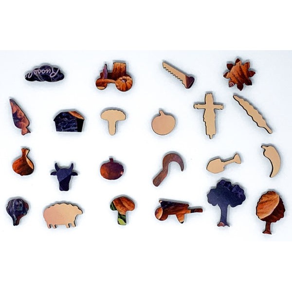 Fox Among the Pumpkins (351 Piece Wooden Jigsaw Puzzle) UK