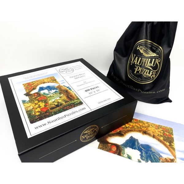 Grizzly Bear Dreams - 400 Piece Wooden Jigsaw Puzzle UK