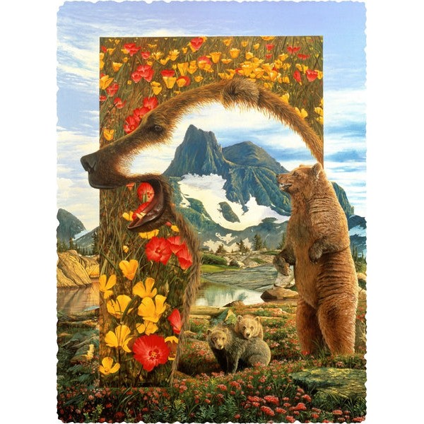 Grizzly Bear Dreams - 400 Piece Wooden Jigsaw Puzzle UK