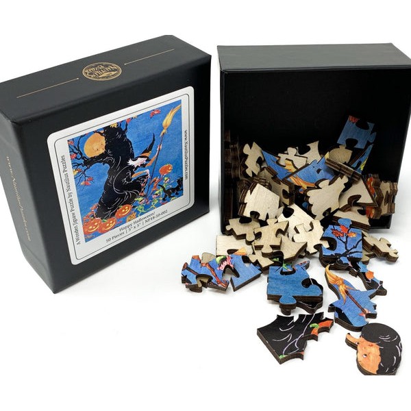 Happy Halloween (50 Pieces) Mini Halloween Wooden Jigsaw Puzzle UK