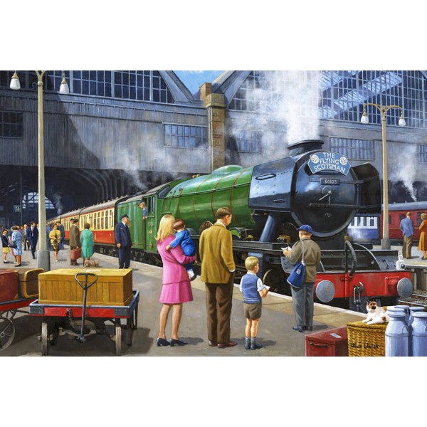 The Flying Scotsman at Kings Cross (299 Piece Wooden Jigsaw Puzzle) UK