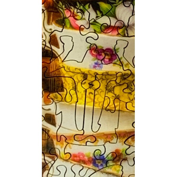 Teetering Teacups - 111 Pieces Wooden Jigsaw Puzzle UK