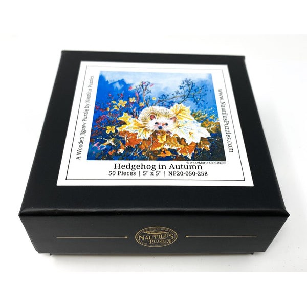 Hedgehog in Autumn (50 Piece Mini Autumn Wooden Jigsaw Puzzle) UK