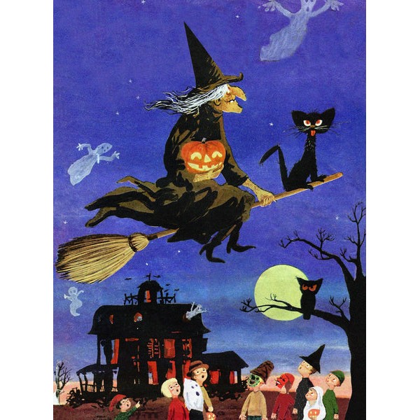 Halloween Fly Over (50 Pieces) Mini Halloween Wooden Jigsaw Puzzle UK