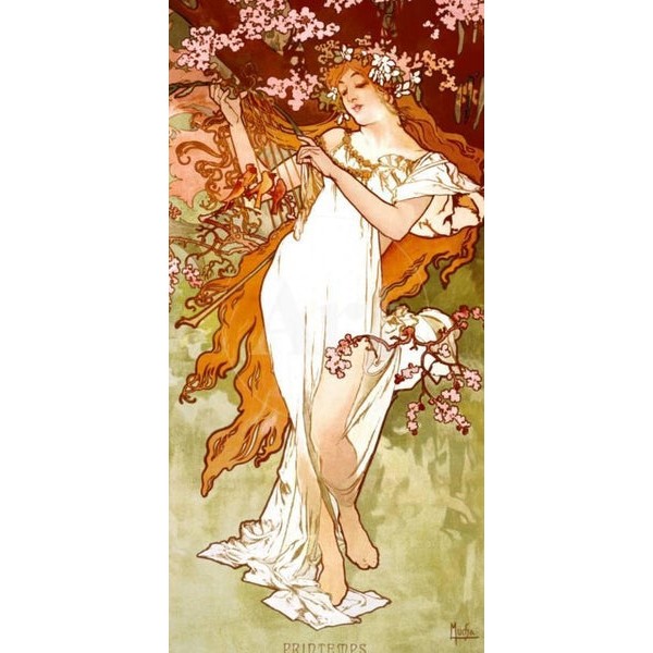 Spring by Alphonse Mucha (122 Piece Wooden Jigsaw Puzzle) UK