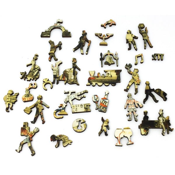 Victorian Modern Advertising: A Railway Station in 1874 (519 Pieces) Wooden Jigsaw Puzzle UK