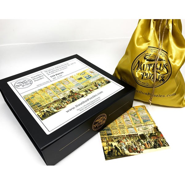 Victorian Modern Advertising: A Railway Station in 1874 (519 Pieces) Wooden Jigsaw Puzzle UK