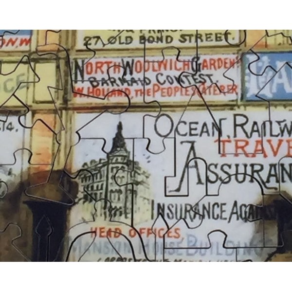 Victorian Modern Advertising: A Railway Station in 1874 (519 Pieces) Wooden Jigsaw Puzzle UK