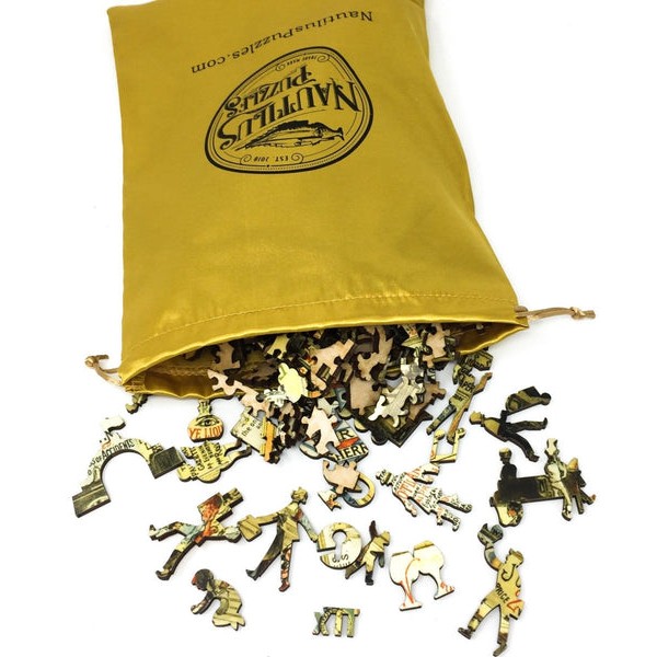 Victorian Modern Advertising: A Railway Station in 1874 (519 Pieces) Wooden Jigsaw Puzzle UK