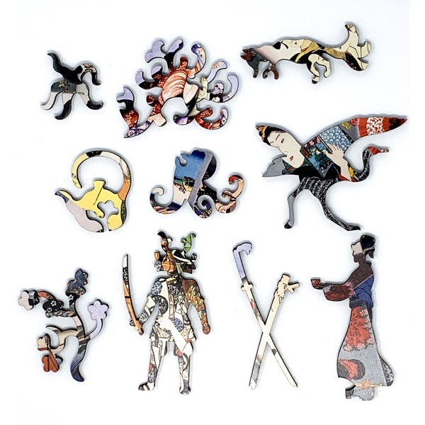 Samurai and Geisha - 302 Piece Wooden Jigsaw Puzzle UK