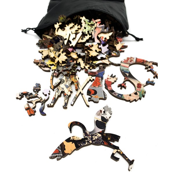 Samurai and Geisha - 302 Piece Wooden Jigsaw Puzzle UK