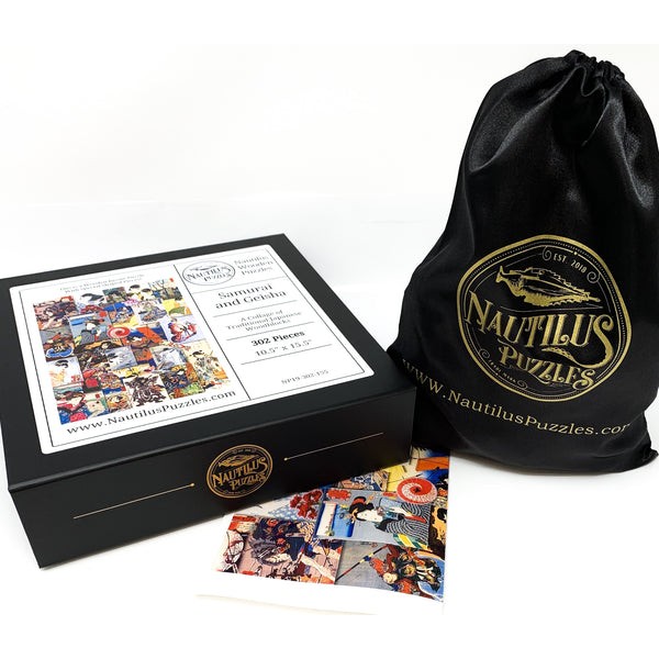 Samurai and Geisha - 302 Piece Wooden Jigsaw Puzzle UK